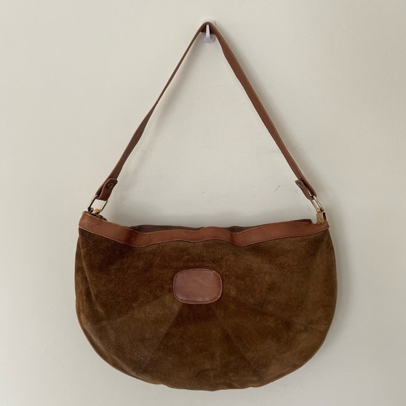 Vintage The Bay Made in Italy Suede Crescent Shoulder Bag - Picture 8 of 12